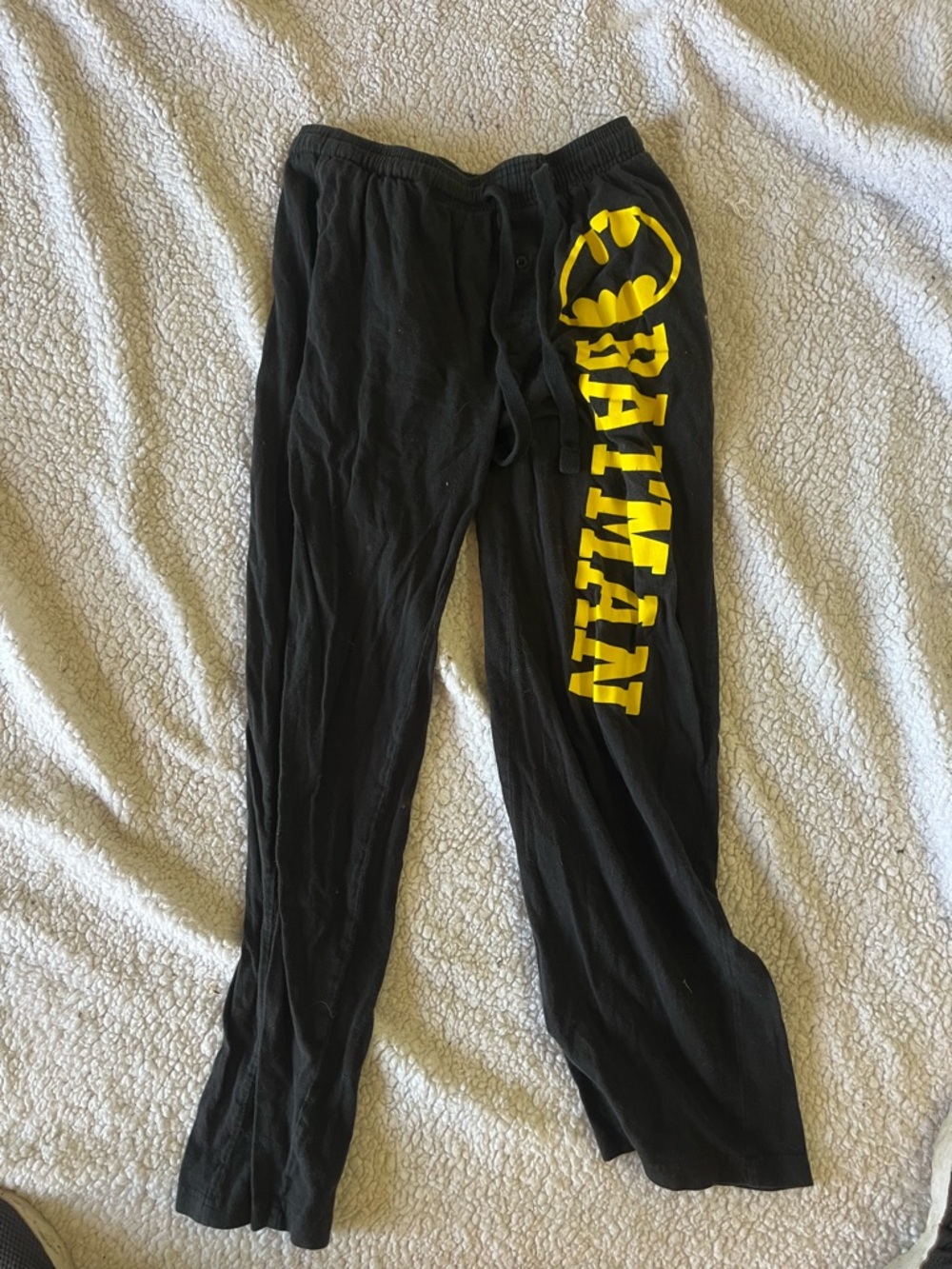 Batman Black Sweatpants with Yellow Logo